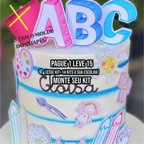 Arquivo de Corte Topo de Bolo Formatura Abc 1