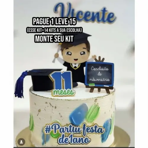 Arquivo de Corte Topo de Bolo Formatura Menino 2 Studio+14