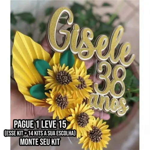 Arquivo de Corte Topo de Bolo Girassol 1