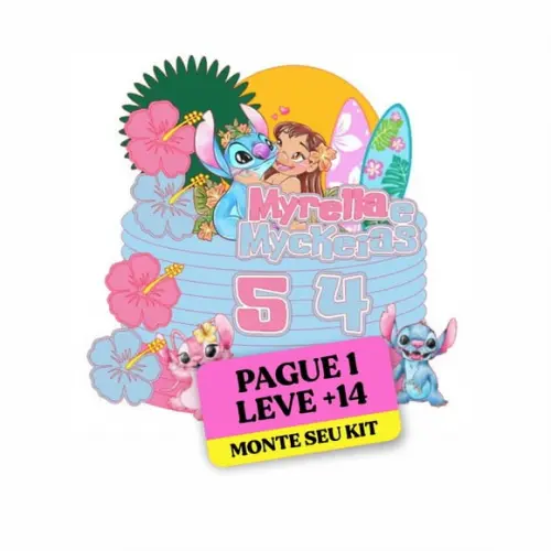 Arquivo de Corte Topo de Bolo Lilo e Stitch 2