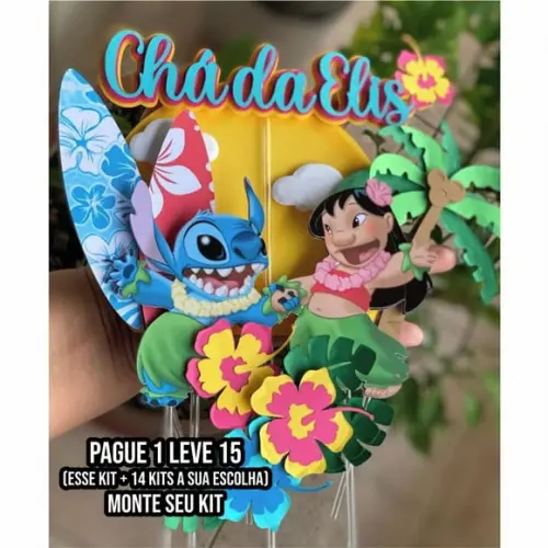Arquivo de Corte Topo de Bolo Lilo e Stitch 1