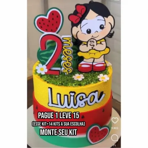 Arquivo de Corte Topo de Bolo Magali 5