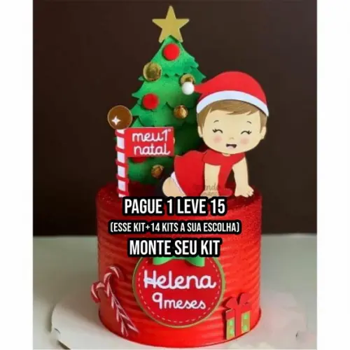 Arquivo de Corte Topo de Bolo Meu Primeiro Natal Menina