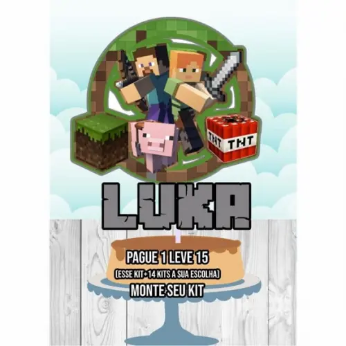 Arquivo de Corte Topo de Bolo Minecraft 1