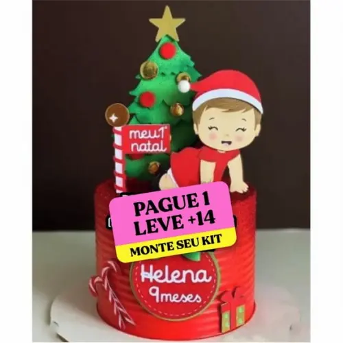 Arquivo de Corte Topo de Bolo Meu Primeiro Natal Menina