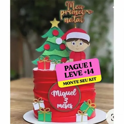 Arquivo de Corte Topo de Bolo Meu Primeiro Natal Studio+14