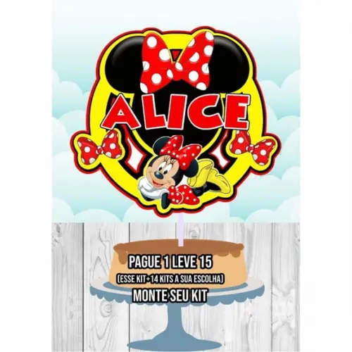 Arquivo de Corte Topo de Bolo Minnie Vermelha 1