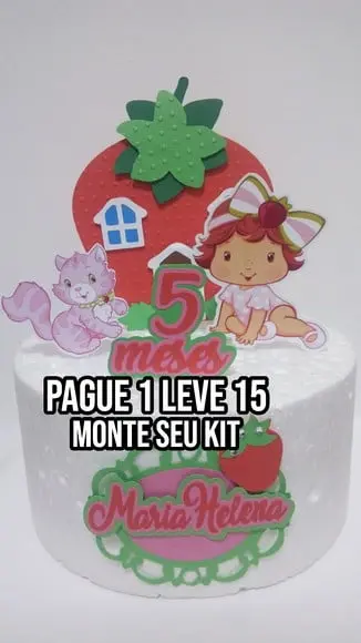 Arquivo de corte Topo de bolo Moranguinho STUDIO+14