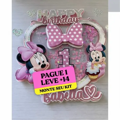 Arquivo de Corte Topo de Bolo Minnie Rosa 3