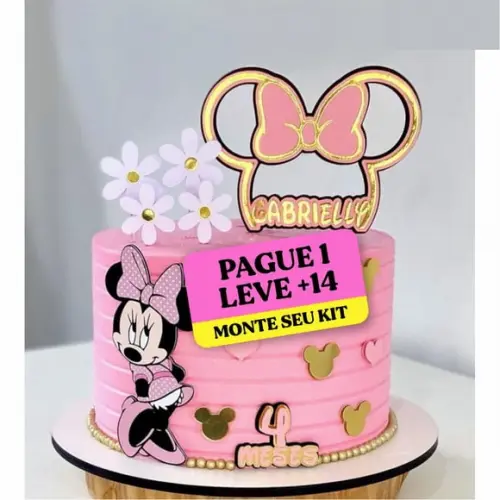 Arquivo de Corte Topo de Bolo Minnie Rosa 4