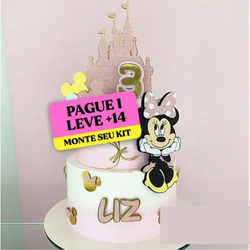 Arquivo de Corte Topo de Bolo Minnie Castelo 1