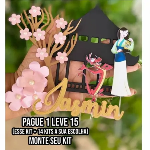 Arquivo de Corte Topo de Bolo Mulan