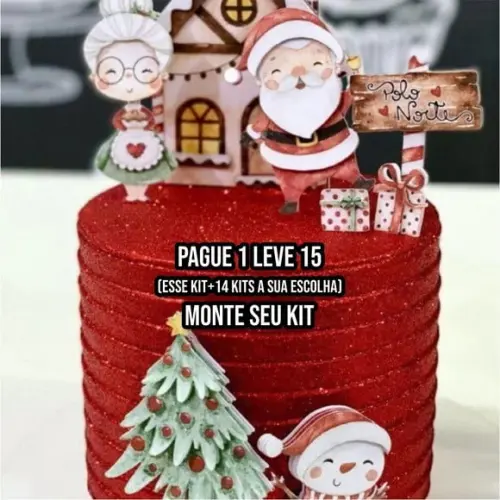Arquivo de Corte Topo de Bolo Natal Aquarela 3