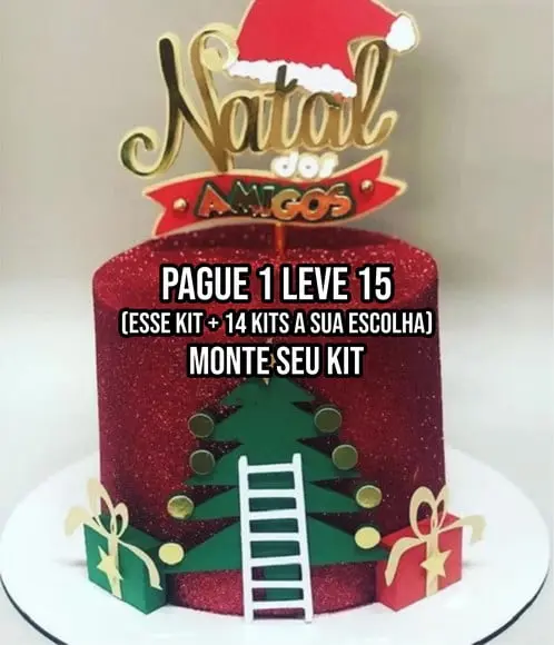 Arquivo de Corte Topo de Bolo Natal com os Amigos +14