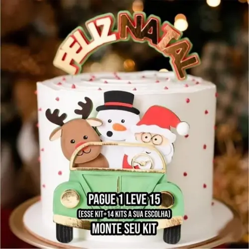 Arquivo de Corte Topo de Bolo Natal Fusca