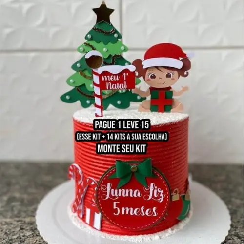 Arquivo de Corte Topo de Bolo Natal Menina 4