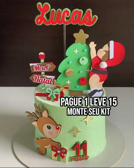 Arquivo de Corte Topo de Bolo Natal Bebê Studio+14 Arquivos