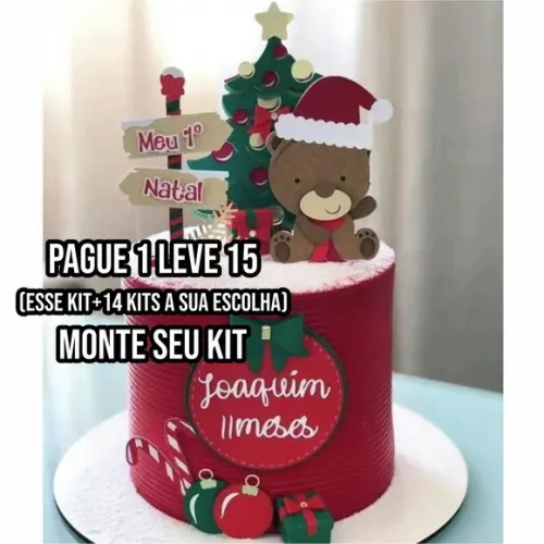Arquivo de Corte Topo de Bolo Natal Ursinho