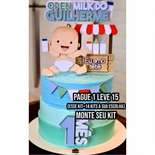 Arquivo de Corte Topo de Bolo Open Milk Eu Amo Tetê