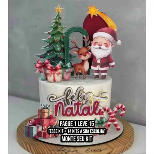 Arquivo de Corte Topo de Bolo Papai Noel 15