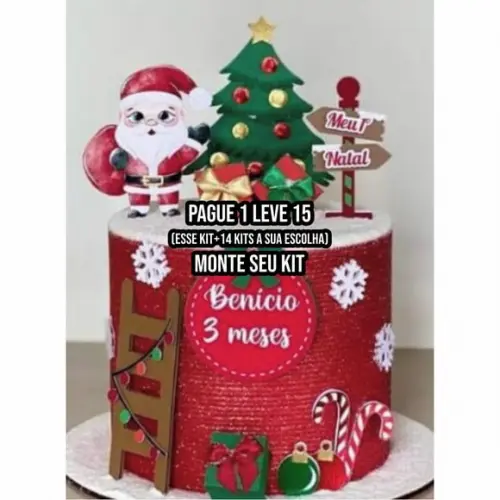 Arquivo de Corte Topo de Bolo Papai Noel 14