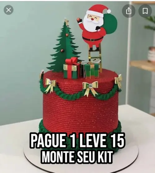 Arquivo de Corte Topo de Bolo Papai Noel 2