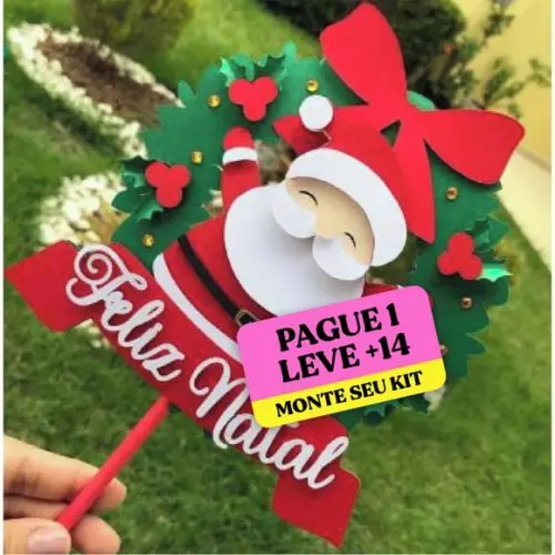 Arquivo de corte Topo de bolo Papai Noel em Camadas STUDIO