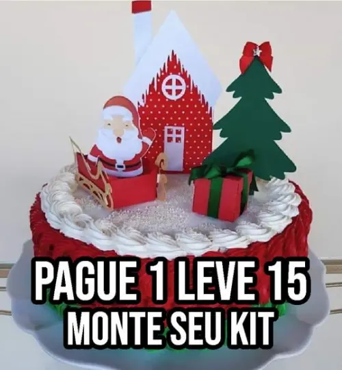 Arquivo de corte Topo de bolo Papai Noel trenó STUDIO +14