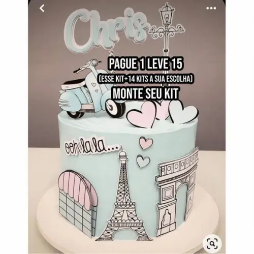 Arquivo de Corte Topo de Bolo Paris 1