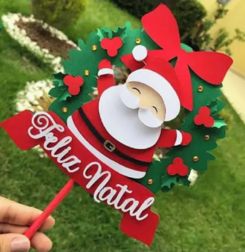 Arquivo de corte Topo de bolo Papai Noel em Camadas STUDIO
