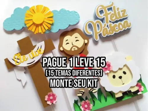 Arquivo de corte Topo de bolo Páscoa Cristã STUDIO+14 ARQ