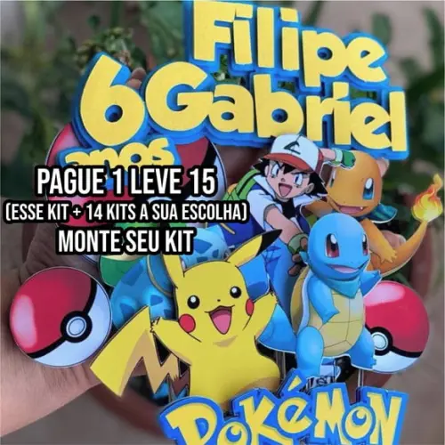 Arquivo de Corte Topo de Bolo Pokemon 1