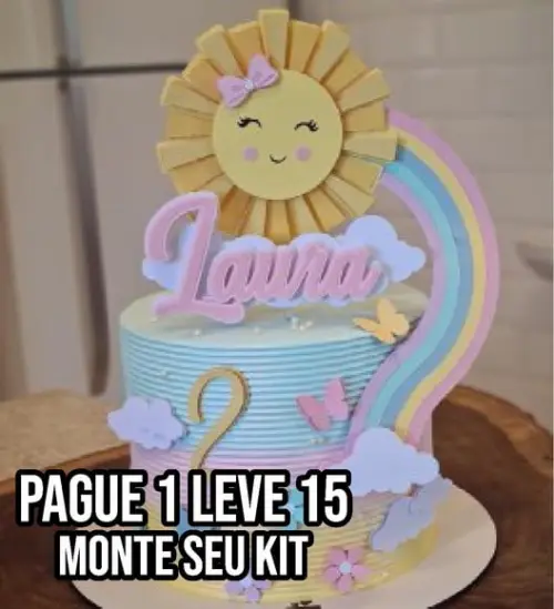 Arquivo de Corte Topo de Bolo Raio de Sol Cute Studio+14