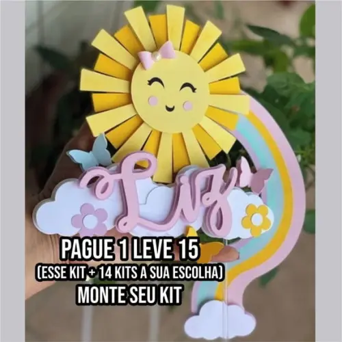 Arquivo de Corte Topo de Bolo Raio de Sol 2
