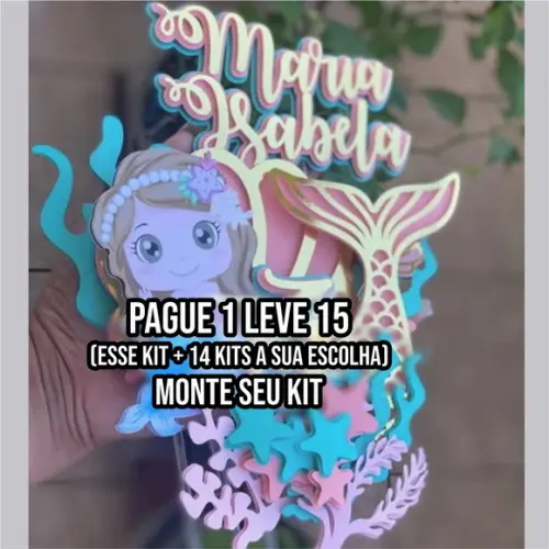 Arquivo de Corte Topo de Bolo Sereia 4
