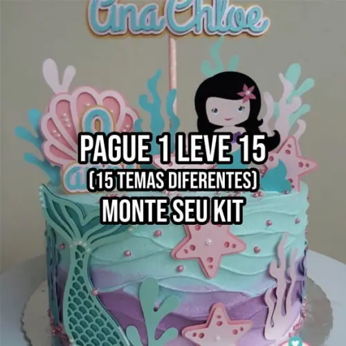 Arquivo de corte Topo de Bolo Sereia Camadas STUDIO+14 ARQUI