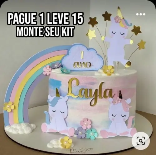 Arquivo de corte Topo de bolo Unicórnio 2 STUDIO+14