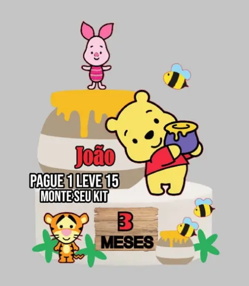 Arquivo de corte Topo de bolo Ursinho Pooh STUDIO+14