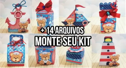 Arquivo de corte Ursinho Marinheiro 4 STUDIO +14 ARQUIVOS