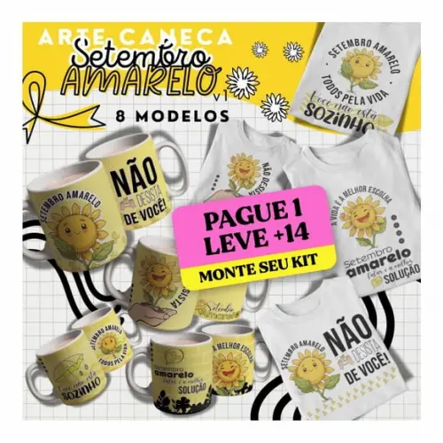 Arquivo Digital Arte Caneca Setembro Amarelo 2