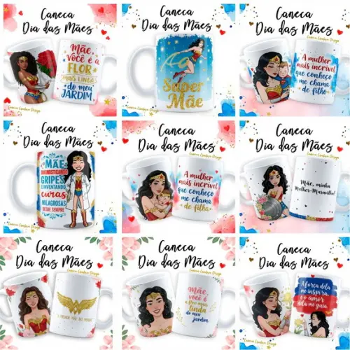 Arquivo Digital Arte para Caneca Dia das Mães Mãe Maravilha