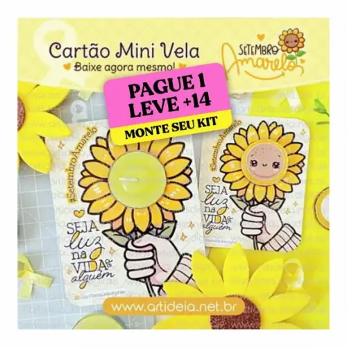 Arquivo Digital Cartão Mini Vela Setembro Amarelo