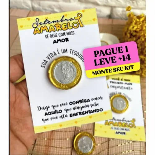 Arquivo Digital Cartão com Moeda Chocolate Setembro Amarelo