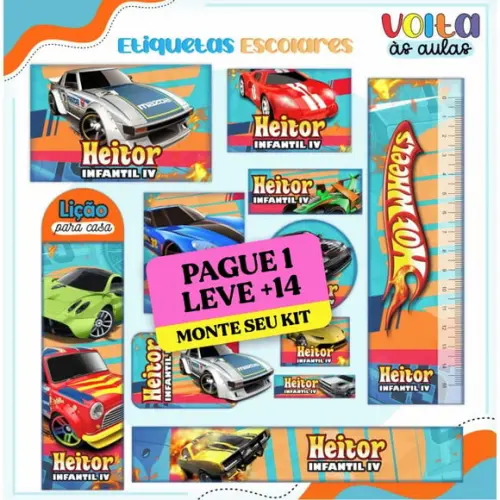 Arquivo Digital Etiqueta Escolar Hotweels 1