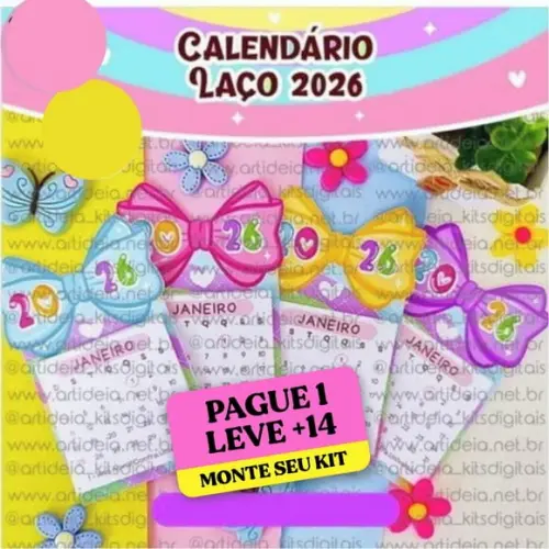 Arquivo Digital Mini Calendário Laço 2026