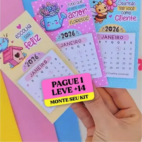 Arquivo Digital Mini Calendário Motivacional 2026