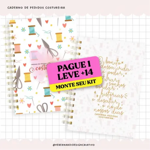 Arte Digital Caderno de Pedidos Costureira
