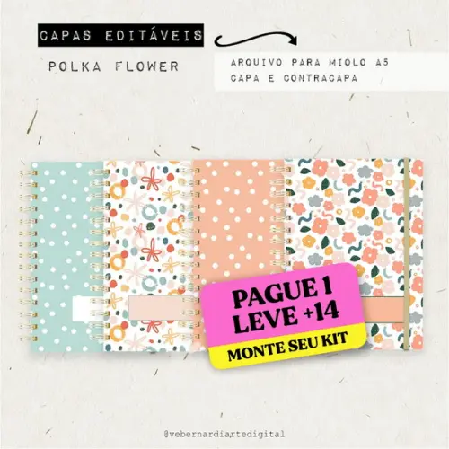 Arte Digital Combo Capa Caderno Feminino 2