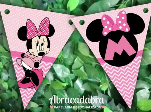 Bandeirola Digital Minnie Rosa