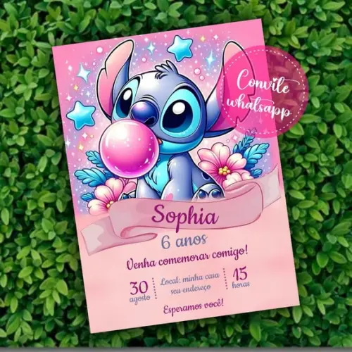 Convite Aniversário Digital Stitch 05